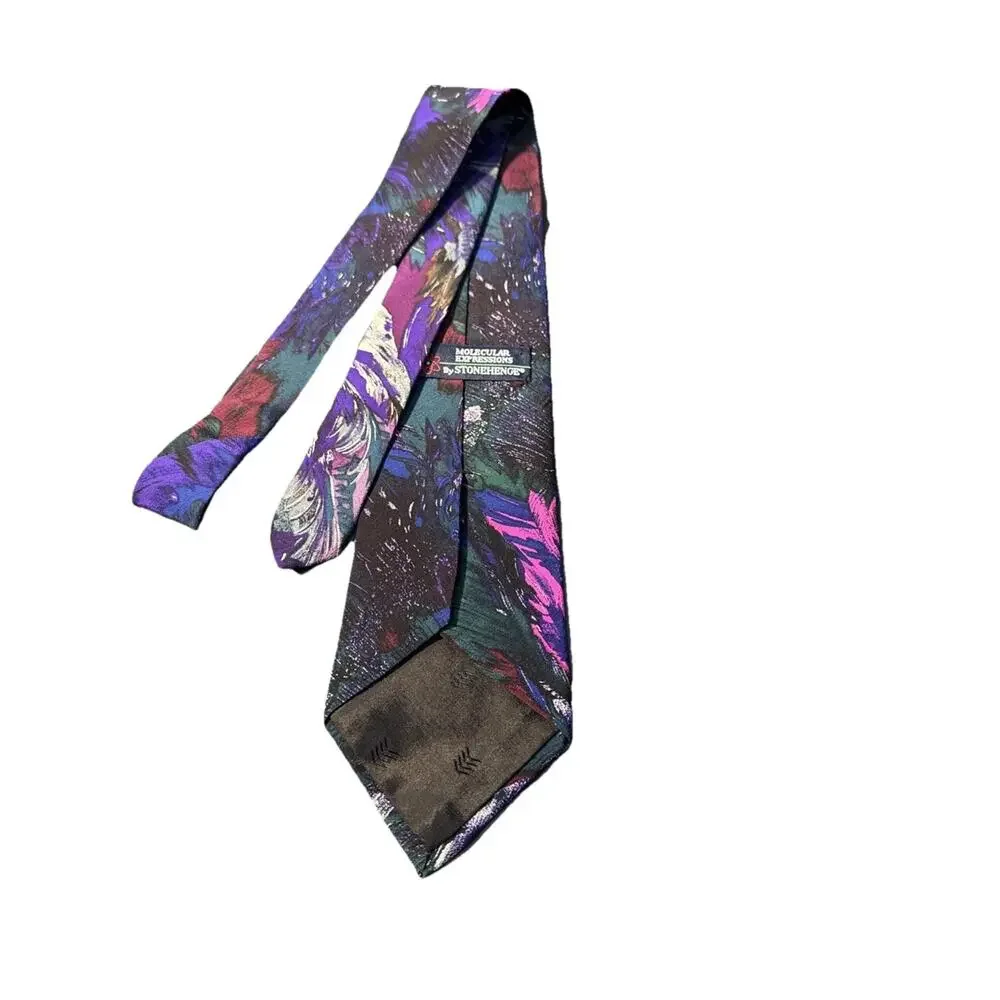 Vintage‎ Stonehenge Molecular Expressions 100% Silk Tie Made In The USA